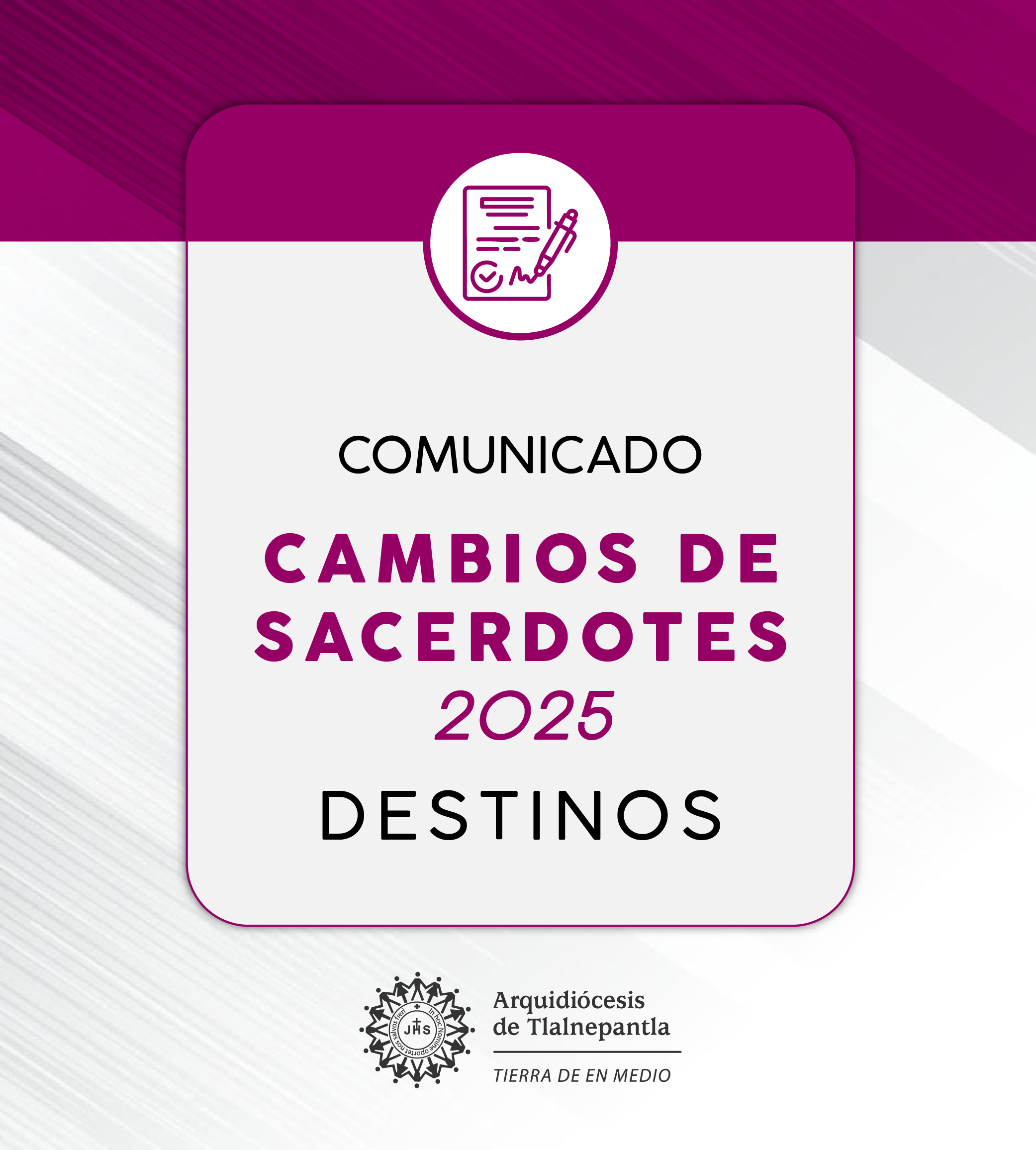 CAMBIOS DE SACERDOTES 2025 (DESTINOS)